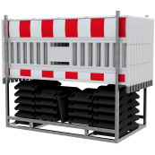SET | with 20 panel fences | and 21 base plates | on multi-pallet | without lamp adapter | with red/white foil, type RA1/A | type of barrier ULTRA white
